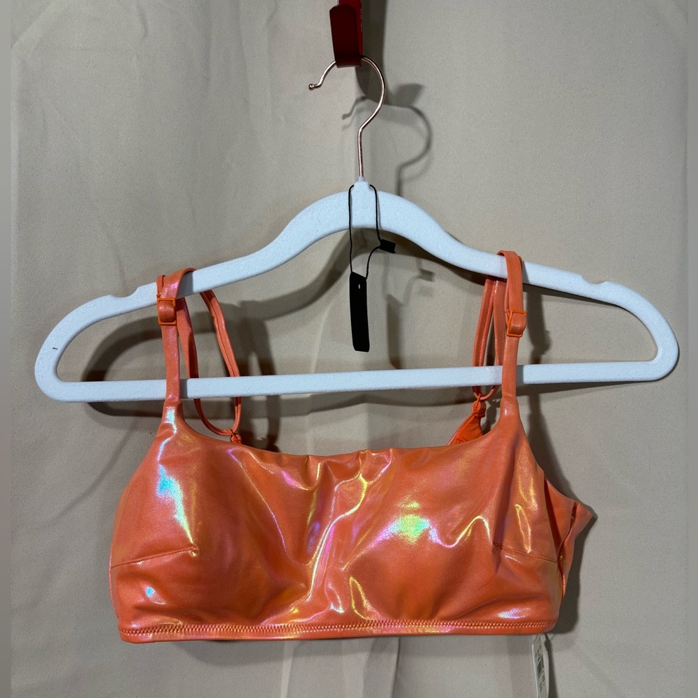 NWT Aerie Metallic Scoop Bikini Top